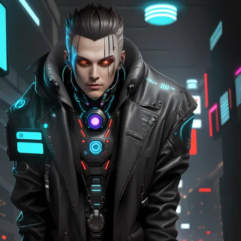 Futuristic cyberpunk cybernetic humanoid