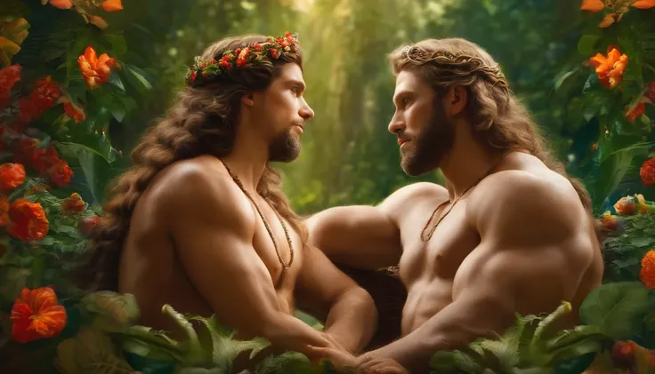 A representation of Adam and Eve created in the image of God