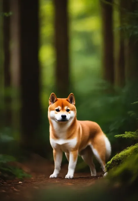 A cute feeling in the feeling of a forest Shiba dog character