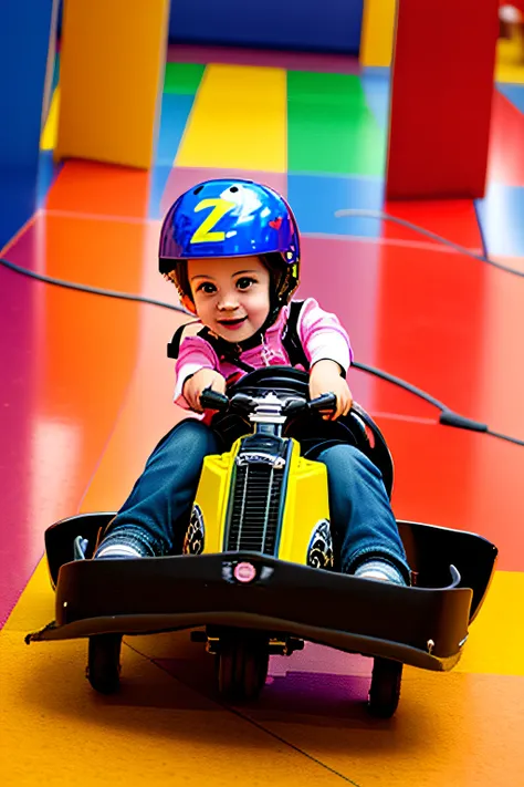 Little kid riding a small toy car in a shopping mall, kid, having fun, wearing her helmet, Cars, kids, Nice face, little kid, childrens room, having a great time, barn, adventurous, Wearing a helmet for skaters, children, in a racing competition, Driving i...