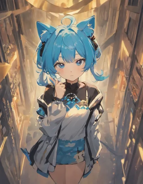 anime character with blue hair and black and white outfit posing, anime girl with cat ears, cute anime catgirl, beautiful anime catgirl, anime catgirl, anime moe artstyle, mikudayo, very beautiful anime cat girl, girl with cat ears, trending on artstation ...