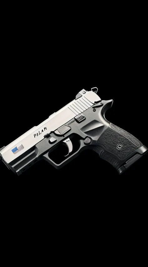 photorealism, photorealistic, realism, realistic, a pistol, black background