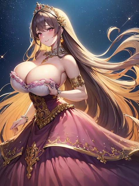 ((Anime Art Style)),(masutepiece),(Best Quality), (Super Detail),(Highly detailed CG Unity 8k wallpaper),((Very delicate and beautiful)),((Full body portrait)),((Stand in the garden)),((Solo)),(((One princess in gorgeous embroidery and jeweled very gorgeou...