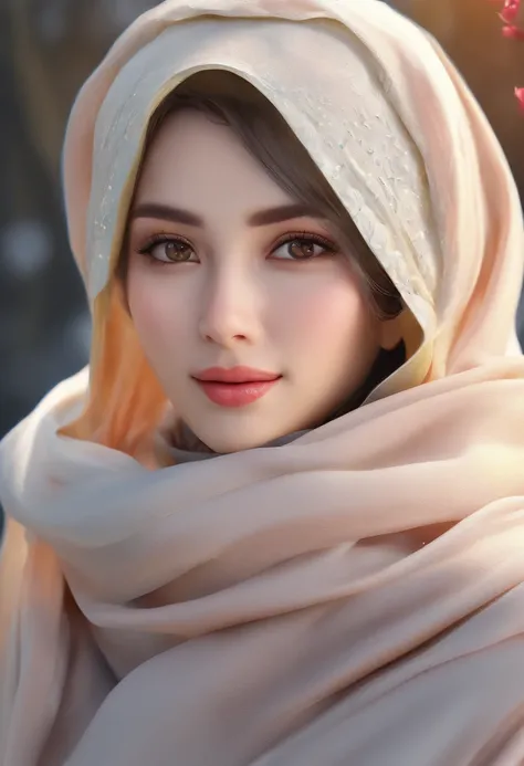 RAW, Best quality, high resolution, Masterpiece: 1.3), Beautiful Malay woman in hijab, Masterpiece, Perfect slim body, Big breasts, Beautiful big eyes, watery eyes, Soft smile, wet lips, Beautiful portrait of a young person Malay women in beautiful hijap, ...