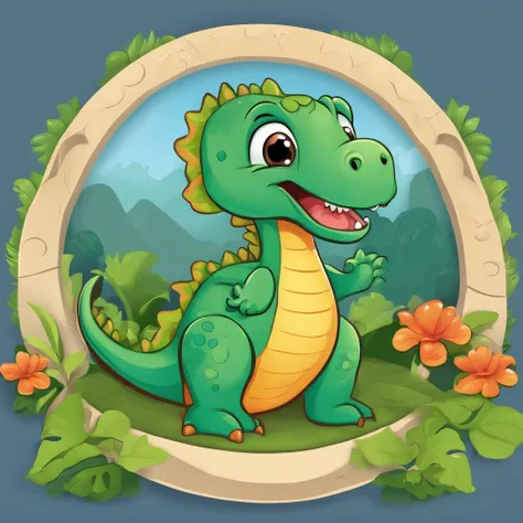 Cartoon Baby Dino 3 Colors Seamless Walpaper