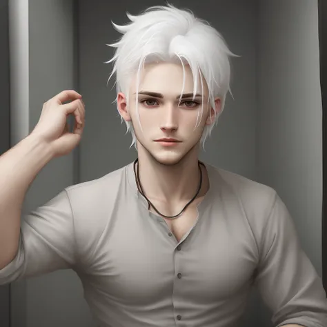 late 20s, psychotic, white hair, male, prisoner