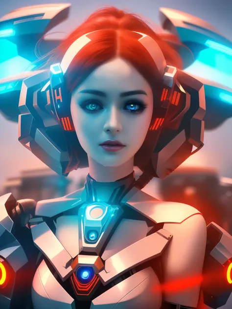 Close up of robot girl in futuristic costume, Pearl eyes，The eyes are delicate，Fine eyes，anime cyberpunk art,Digital cyberpunk anime art,digitl cyberpunk - anime art,Advanced digital cyberpunk art，cyberpunk angry gorgeous goddess,(Best quality, Ultra-detai...