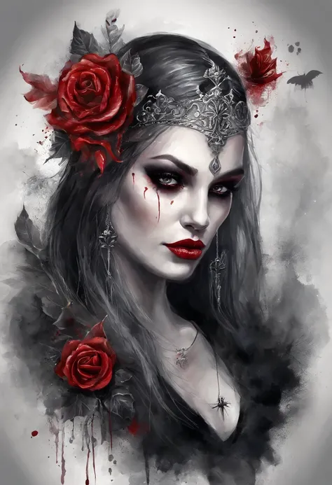 Gothic girl，Tattoos and piercings are placed in front of the devil, androgynous vampire, Vampire fashion, vampire of clan lasombra, dark fantasy style art, fashionable dark witch, Gothic aesthetics, dark vampire, Vampire girl, seductive cyberpunk dark fant...