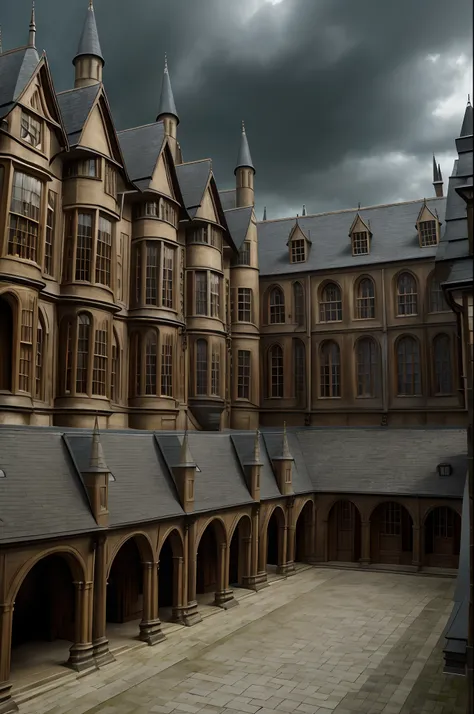 University like  harry Potter university, the weather is cloudy 

The filming method used in the Dark series
Cinematic - realistic