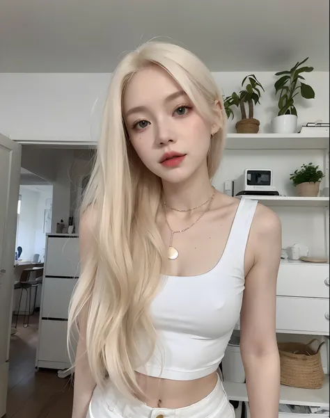 mujer rubia con pelo largo con top blanco y pantalones blancos, cabello rubio muy, very pale, extremely pale blond hair, Su cabello es blanco, con pelo largo blanco, con el pelo largo y blanco, pale hair, con cabello largo y rubio, Chica perfecta de pelo b...