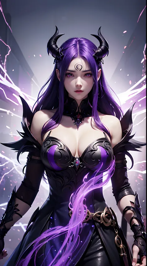 anime character with purple hair and glowing eyes in front of a dark background, handsome guy in demon slayer art, epic fantasy art style, badass anime 8 k, epic fantasy digital art style, detailed digital anime art, human male demon, portrait of hades, ep...