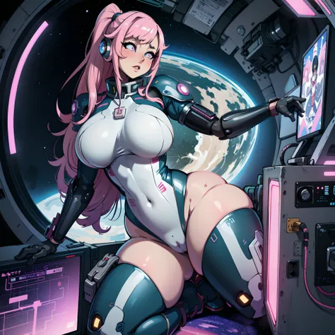 pink sea captain hat, superhero costumes, futuristic space adventure, anime girl in uniform posing in a space station, oppai cyberpunk, thicc, (sfw) safe for work, seductive anime girl, extremely detailed artgerm, Cartoonish, [ 4 k digital art ]!!, cutesex...