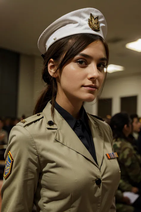 A beuaty female soldier on graduation ceremony