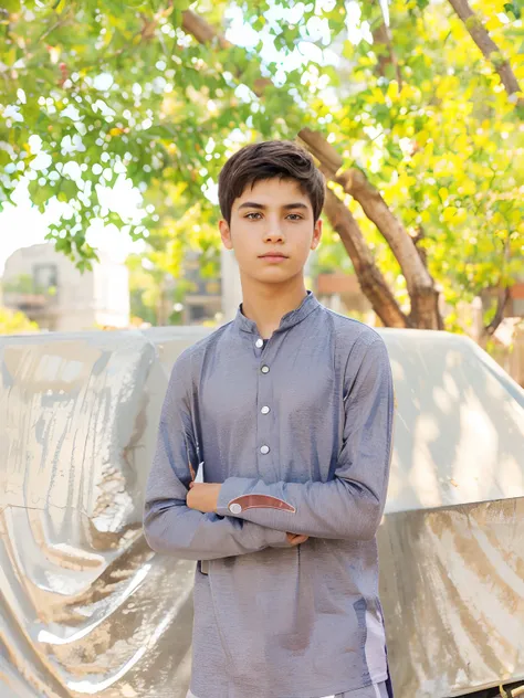 A BOY WITH FUTURISTIC BACKGROUD WITH HOLDING WEAPON IN HD