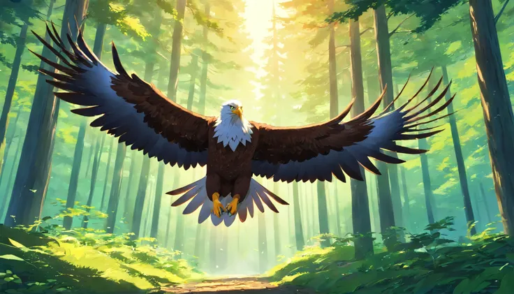 REALISTIC EAGLE flying in the black forest