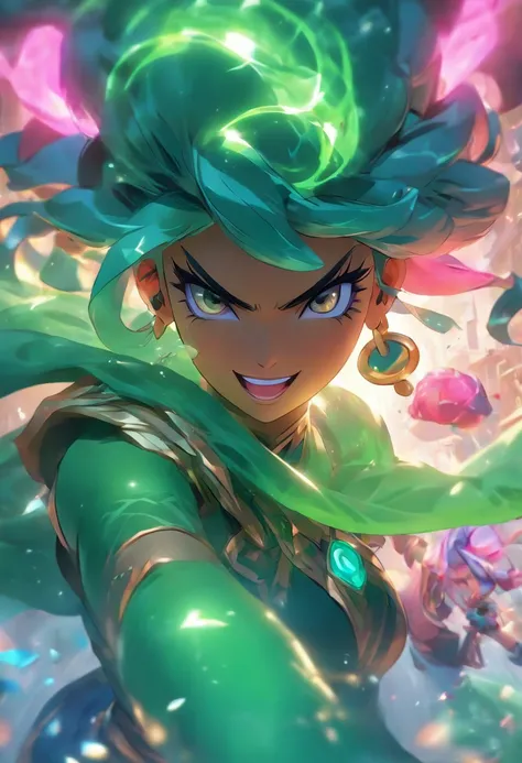 Woman + jade + india + amoroso + Splash Veil Art, splasharte, Splasharte de League of Legends, arte, pincelada, master part, 8k, ultra detalhado, disco Rigido