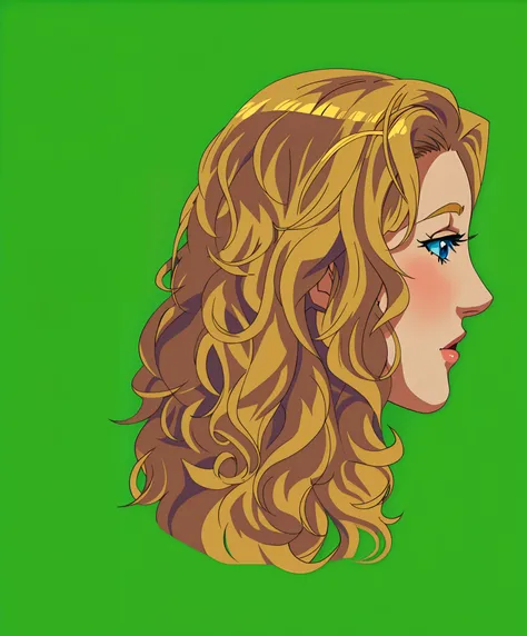 Turn this girl to cartoon, blond wavy hair