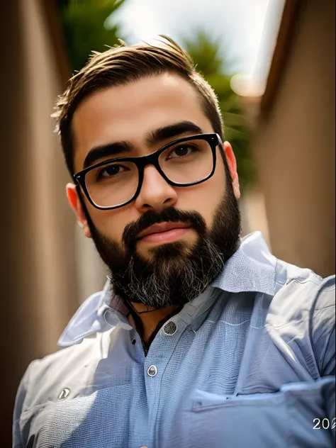 Man with glasses and beard, melhorar a imagem 8k, nitida