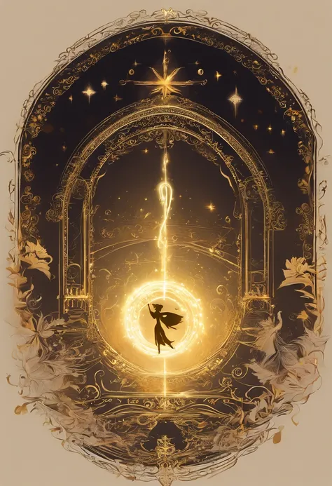 You can depict a stylized magic wand, such as a video editing pen or brush,
Around the magic wand, You can create a magic circle that emits golden sparks and glowing stars

Above logo, There may be a stylized peephole