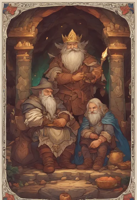 Duo of dwarves sitting on the throne watching their treasure and their cryptocurrencies