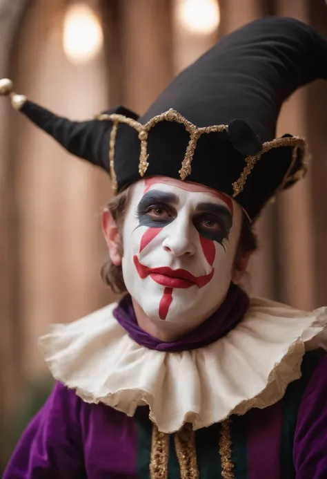 Closeup photo of a court jester