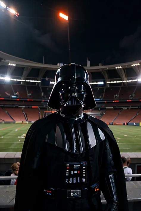 darth vader in stadium in fire