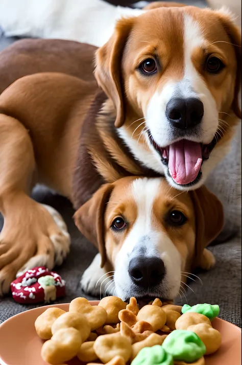 Cachorro comendo pipoca