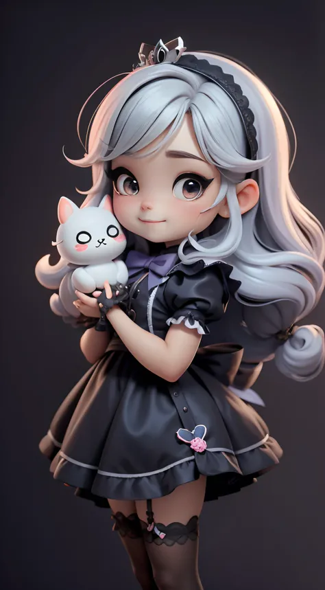 Create an 8K version of the goth character Loli Alice .

Boneca Chibi Alice: Gothic It should look charming and beautiful, Keep the iconic elements of the original character. Alice Gothic Chibi should have a round face with large dimensions, olhos claros, ...