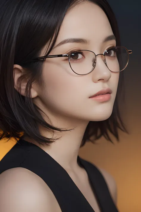 (masterpiece:1.3), (8k, photorealistic, RAW photo, best quality: 1.4), (1girl), beautiful face, (realistic face), (black hair, short hair:1.3), beautiful hairstyle, realistic eyes, beautiful detailed eyes, (realistic skin), beautiful skin, (round glasses),...