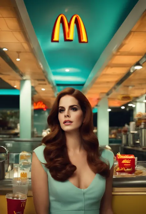 (lana del rey, music icon, mcdonalds, mcdonalds resturant)