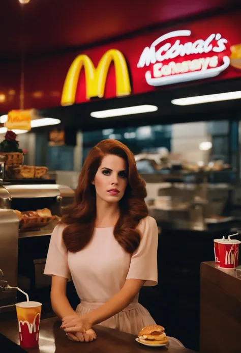 (lana del rey, music icon, mcdonalds, mcdonalds resturant)