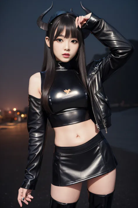 ​masterpiece,top-quality,超A high resolution),A Japanese Lady, (((Very beautiful and bewitching succubus))),(((Kawaii Girl))), View photographer､Front view, hyper cute face, Glossy lips, Double eyelids in both eyes, Natural makeup, long eyelashes, shiny and...