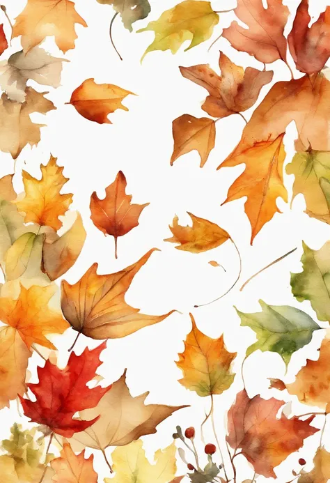 White background with autumn pattern