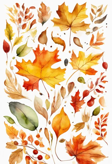 White background with autumn pattern