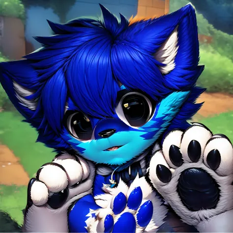 personidadem de anime com olhos azuis e uma pata peluda, Arte Fursona, fursona peludo, Fursona!!!!, Arte peluda!!!, fursona furry art commission, Sora como um Gato, furafinidade peluda, Anime peludo, desenho peludo profissional, fursona commission, com pel...