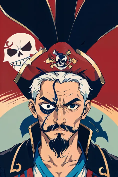 Pirate King Psychopath Feature Looking At Camera, barba cheia