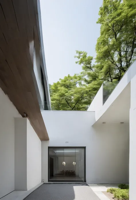 (same architecture,front,side,back）、(full body),Located in a residential area of Tokyos 23 wards、Housing for sculptors+atelier+Create an initial design for the gallery。The site is 625㎡、The use area is a Class II low-rise residential exclusive area.。The scu...