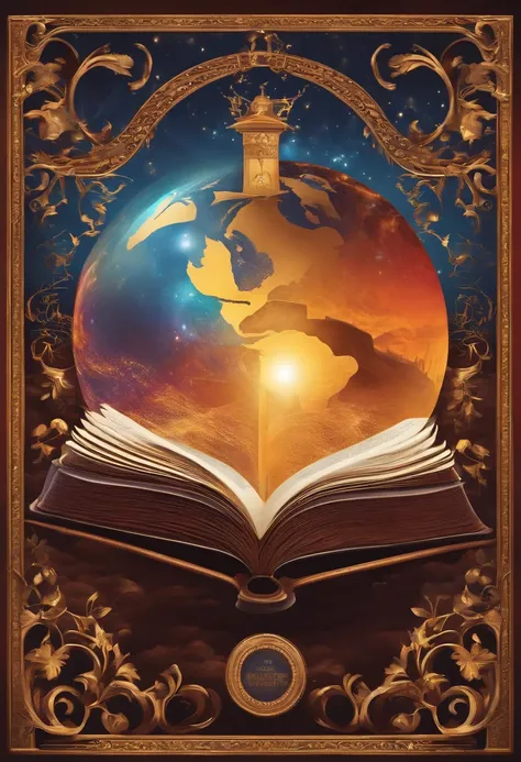 open book and the world on top of the book logo