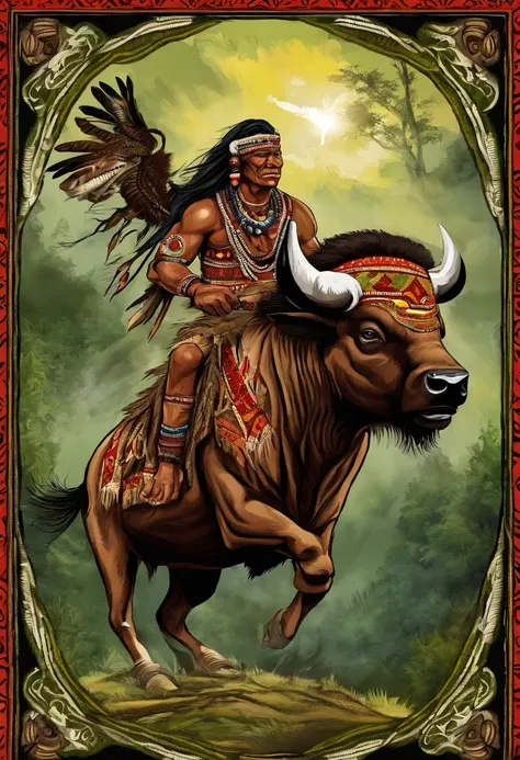 Chief Osceola Riding a Buffalo