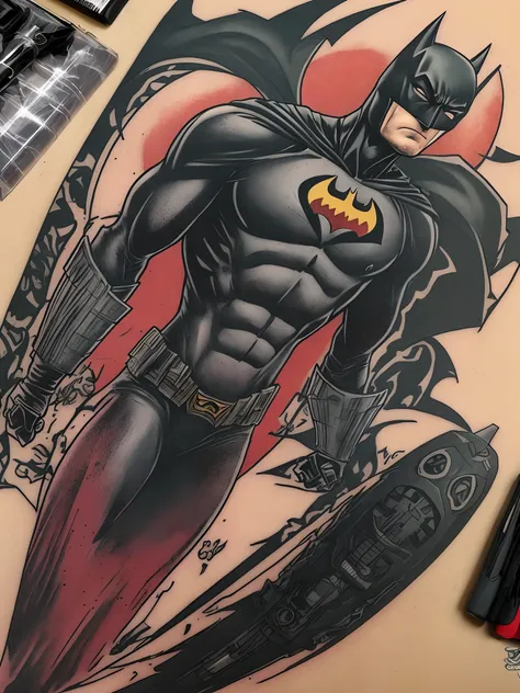 Crie spawn batman sombrio tattoo