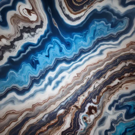 Oceano Abstrato com Textura Luxuosa, Marble Swirls and Agate Stone Veins