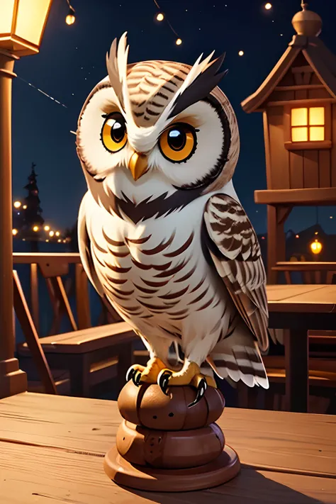 Owl Cafe, Night, masterpiece, best quority, super detail