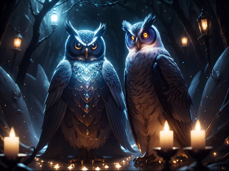 (absurdres:1.2), exquisitely detailed owl, night aura, ethereal, occult, surreal art, shimmer, approaching perfection, ultra hig...