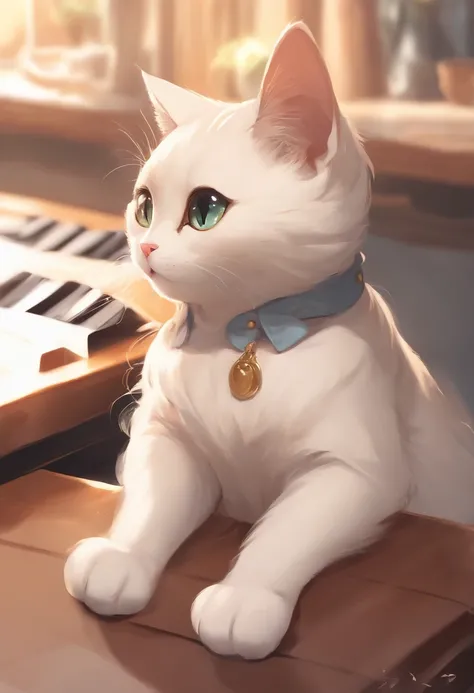 There is a cat that sits with its mouth open, anime cat, anime visual of a cute cat, Cute cat, Eared flounder, cute artwork, by Shitao, realistic anime cat, happy cat, sora as a cat, expressing joy. by krenz cushart, cute anime catgirl, by Yang J, Cat [ pl...