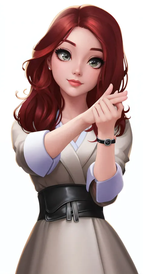 Close-up of a cartoon girl with red hair pointing to something, anya from spy x family, Style Artgerm, Detailed fanart, Cartoon Art Style, realism art style, highly detailed exquisite fanart, Realistic art style, inspired by Sim Sa-jeong, in the style of a...