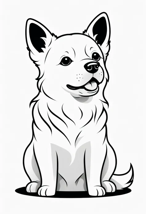 An icon of a dog , line art, in the style of line drawing style, vector illustration, editorial illustrations, white background, flat illustrations, charming character illustrations,simple details, playful character design, simple, minimalist