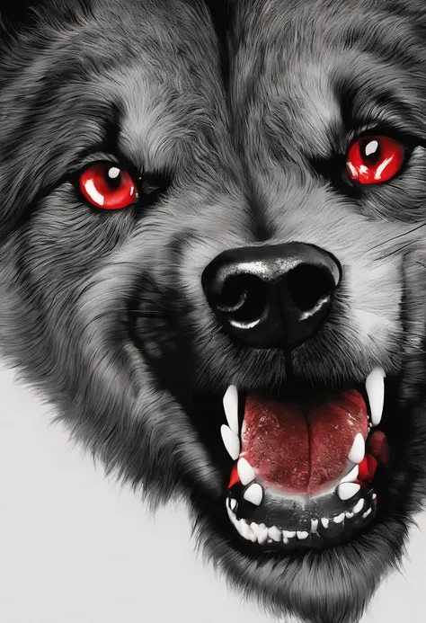 There are a lot of black and red dogs with red eyes, cerbero, Hellhounds, com presas, com olhos vermelhos brilhantes, aaa, pointed teeth and several eyes, Presas, horror wallpaper aesthetic, lobo, Estilo de arte Berserk, com olhos vermelhos brilhantes, sor...