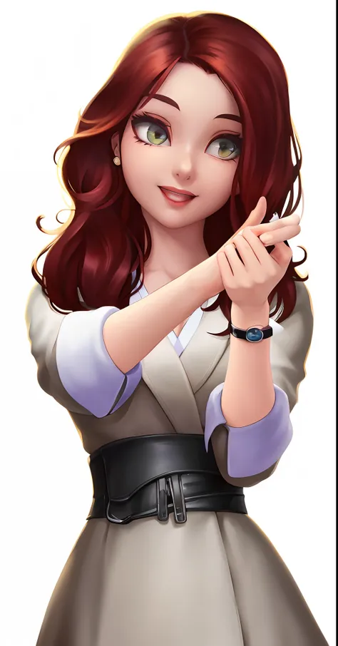 Close-up of a cartoon girl with red hair pointing to something, anya from spy x family, Style Artgerm, Detailed fanart, Cartoon Art Style, realism art style, highly detailed exquisite fanart, realistic art style, inspired by Sim Sa-jeong, in the style of a...