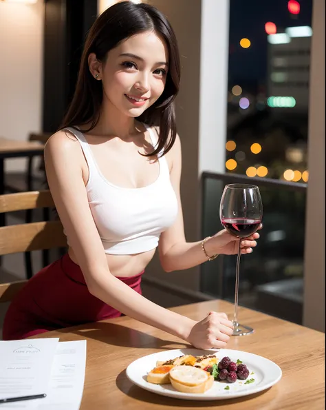 (64K, UHD, top quality, masterpiece: 1.2), (realistic, photorealistic: 1.37), super detailed, pretty woman 1 person, (slim face), (slim body), (brown hair), (short cut), cheeks slightly blushing, (44 years old), 38 years old, solo, beautiful detailed urban...