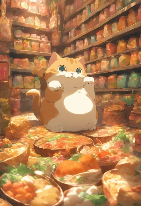 a cat belly full of food, sitting, leaning on wall